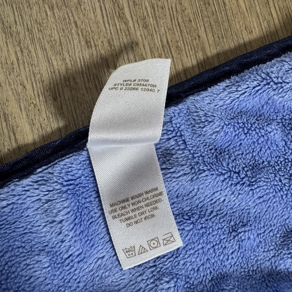 Child of Mine Carter's Blue Striped Whale Baby Boy Blanket Minky Dot 38 X 29